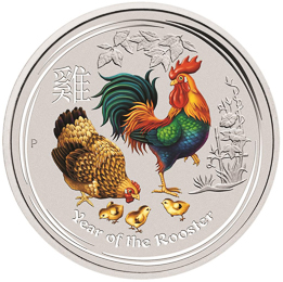 2017 1安士澳洲雞年生肖彩色銀幣