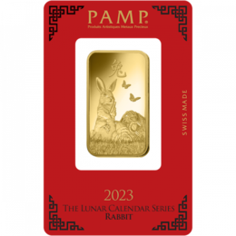 2023 1盎司瑞士PAMP兔年生肖金條 